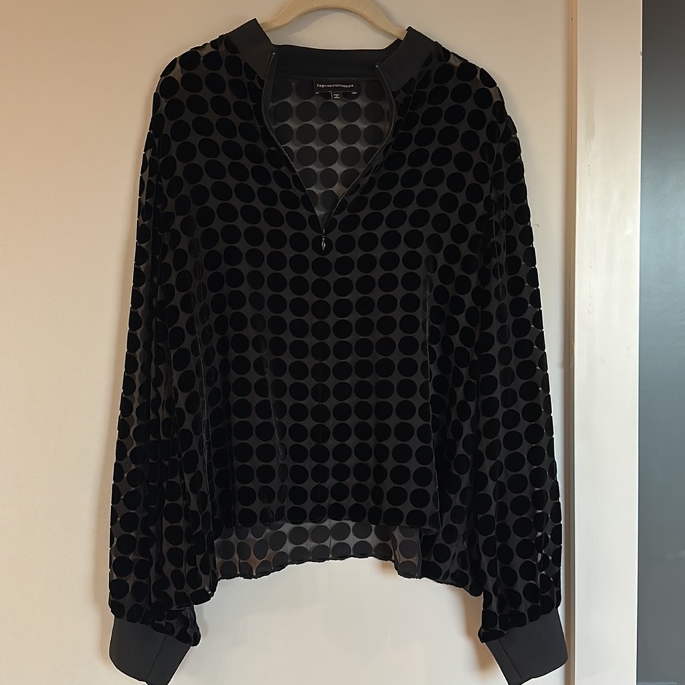 Emporio Armani Zip Up Black Blouse